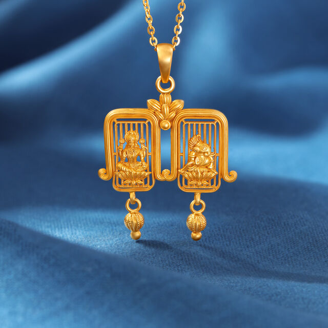 Regal Lakshmi and Ganesh Pendant