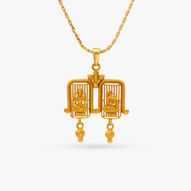 Regal Lakshmi and Ganesh Pendant