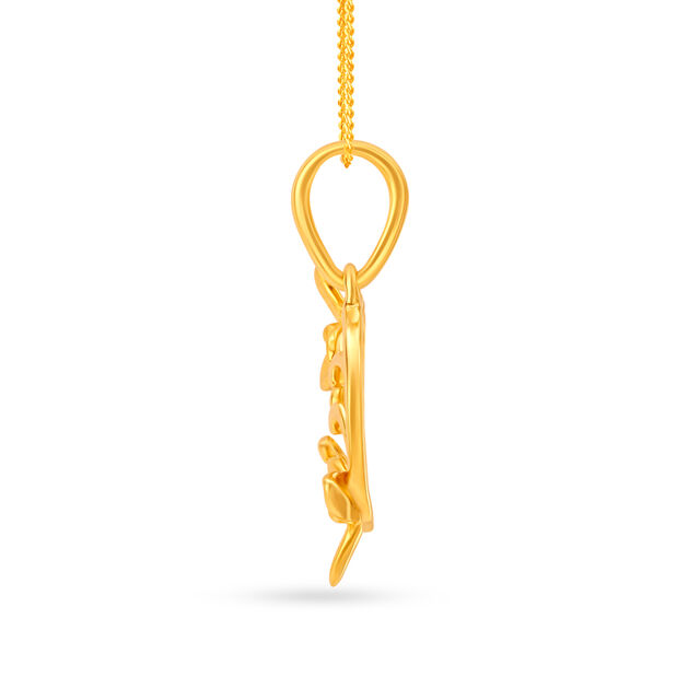 Exquisite Flower Patterned Gold Pendant For Kids 2
