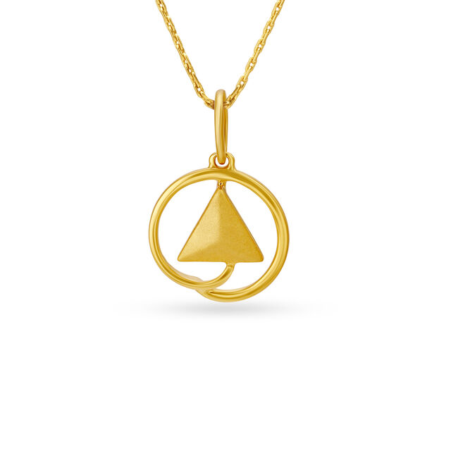 Impressive Arrow Shaped Gold Pendant For Kids 