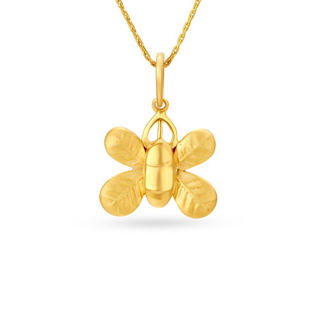 Cute Butterfly Shaped Gold Pendant For Kids 