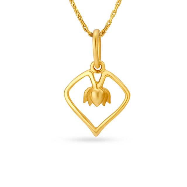 Fascinating Flower Gold Pendant For Kids 