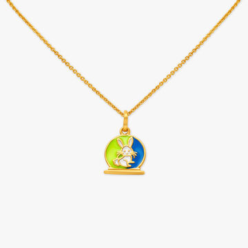 Cute Bunny and Carrots Pendant with Chain for Kids