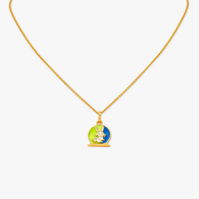Cute Bunny and Carrots Pendant with Chain for Kids