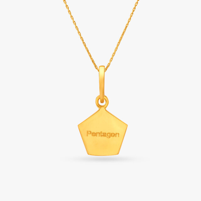 Geometric Gold Pendant With Enamel for Kids 2