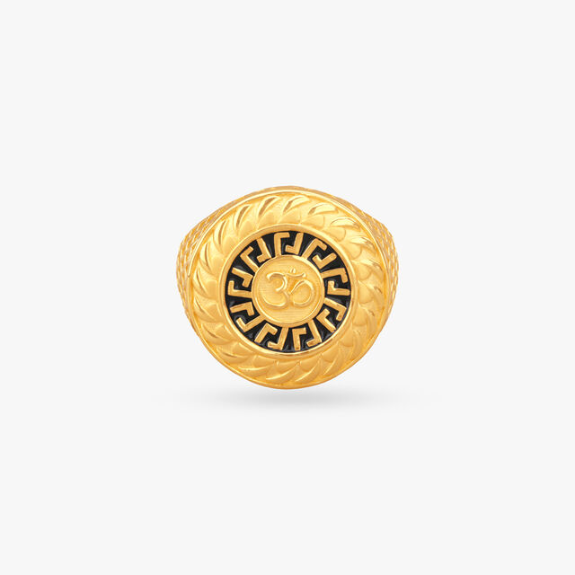 Om Majesty Gold Ring for Men