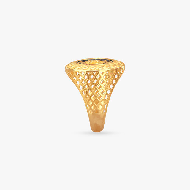Om Majesty Gold Ring for Men