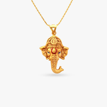 Ganesha Art Gold Pendant