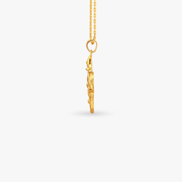 Ganesha Trishul Gold Pendant 2