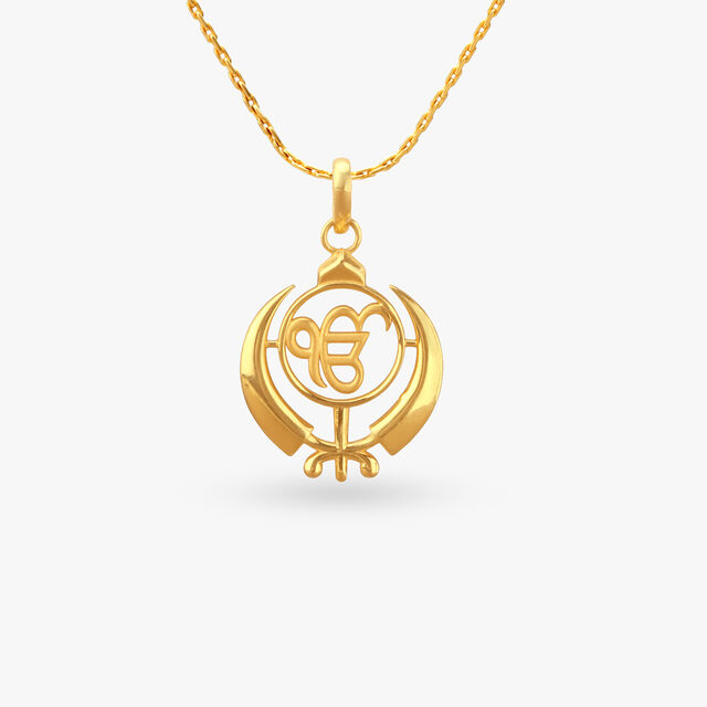 Ik Onkar Khanda Gold Pendant