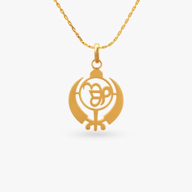 Ik Onkar Khanda Gold Pendant