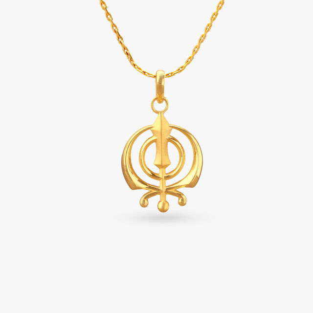 Khanda Blade Gold Pendant