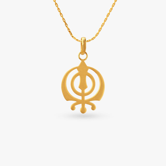 Khanda Blade Gold Pendant