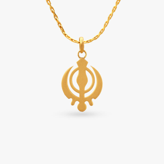 Khanda Strength Gold Pendant