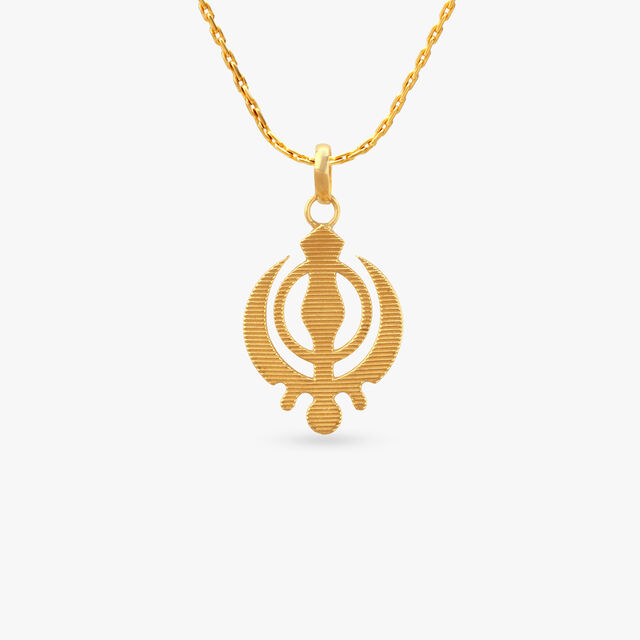 Khanda Strength Gold Pendant
