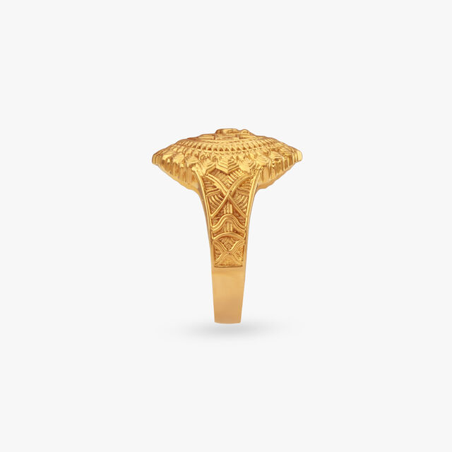 Regal Mandala Gold Ring For Men