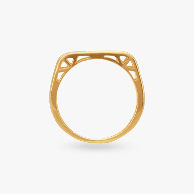 Sleek Rectangular Gold Ring 4
