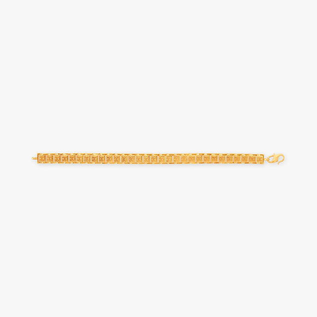 Geometric Design Gold Bracelet for Men