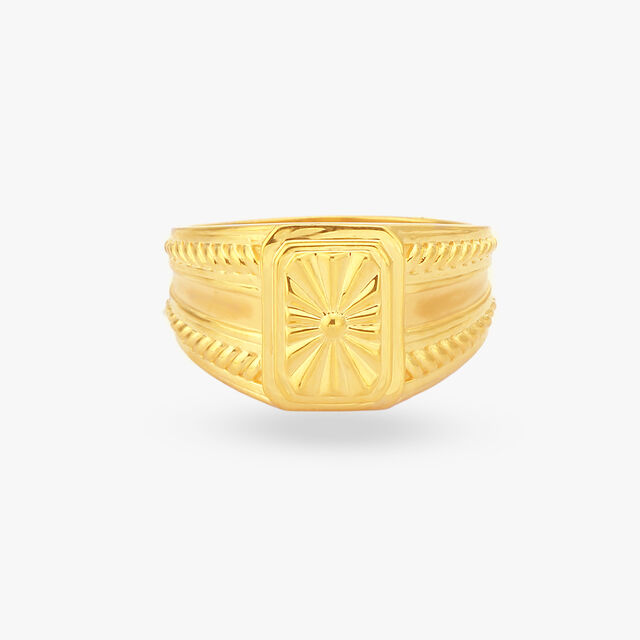 Starburst Gold Finger Ring for Men