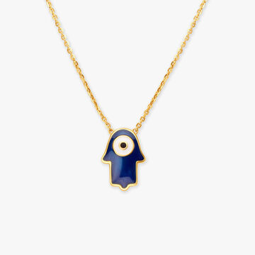 Protective and Charming! Hamsa Pendant with Chain