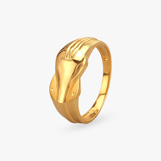Flowing Bands Gold Ring for Men