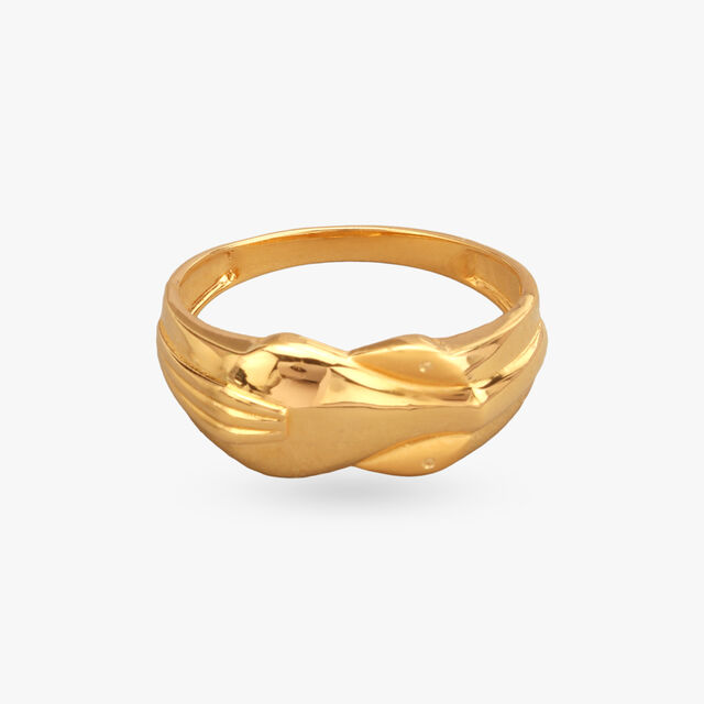 Flowing Bands Gold Ring for Men