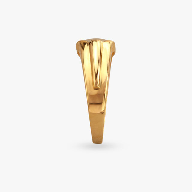 Flowing Bands Gold Ring for Men