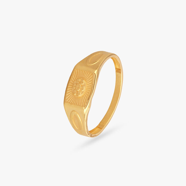 Sunburst Glory Gold Finger Ring for Men