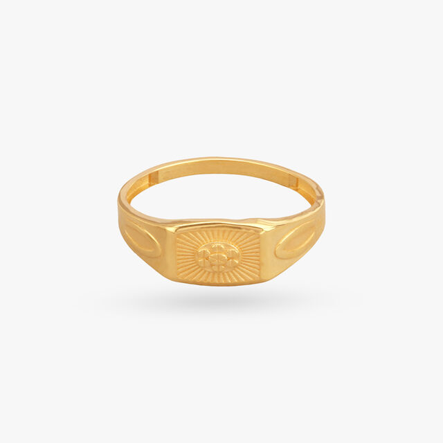 Sunburst Glory Gold Finger Ring for Men