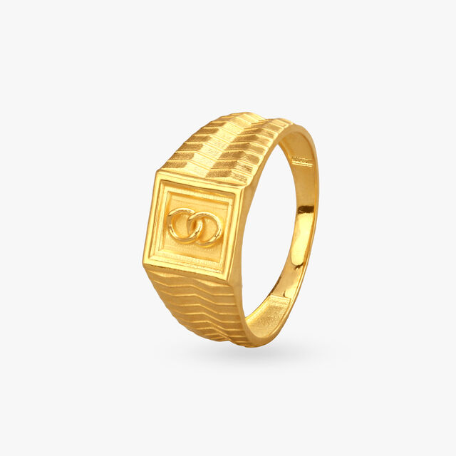 Twin Elegance Gold Finger Ring for Men
