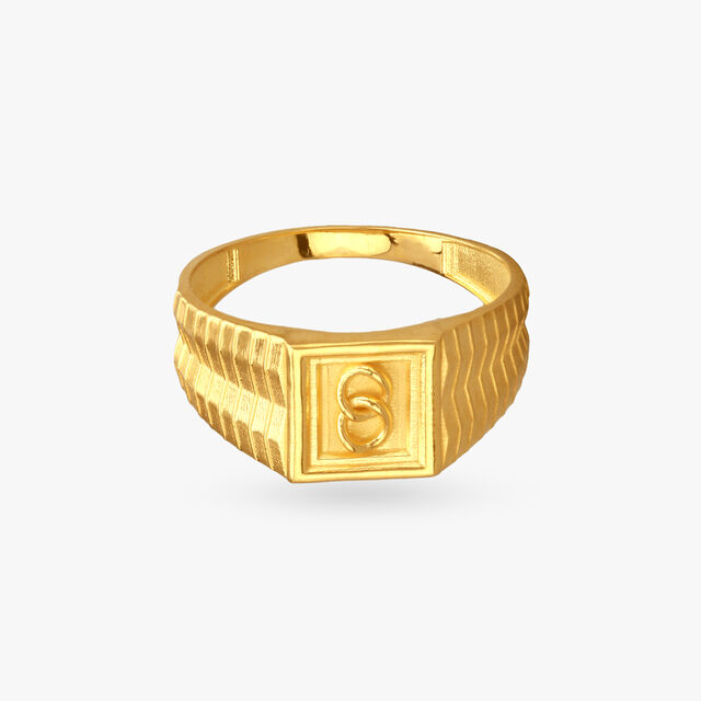 Twin Elegance Gold Finger Ring for Men