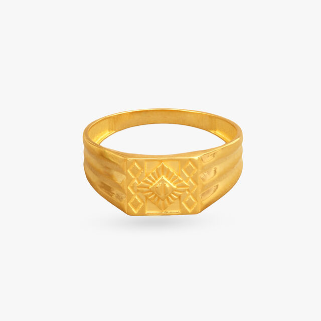 Heritage Shield Gold Finger Ring for Men