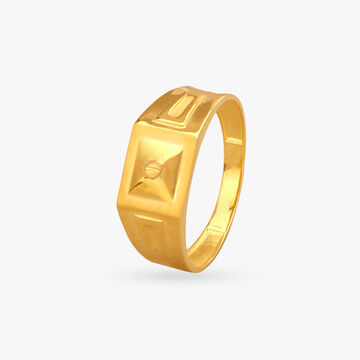 Modern Shield Gold Finger Ring for Men