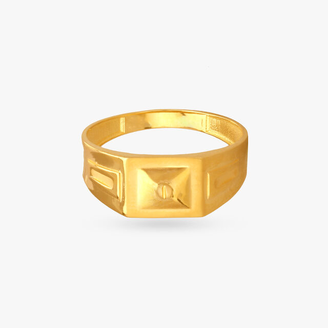 Modern Shield Gold Finger Ring for Men
