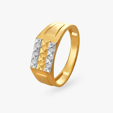Regal Pyramid Gold Finger Ring for Men