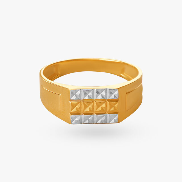 Regal Pyramid Gold Finger Ring for Men