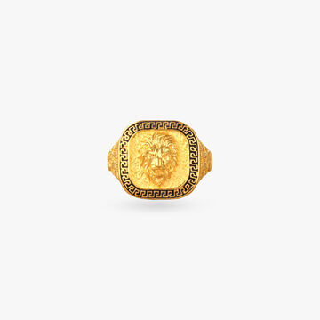 Majestic Mane Gold Ring for Men