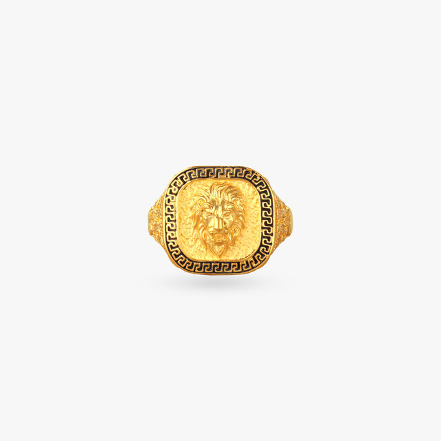 Majestic Mane Gold Ring for Men 