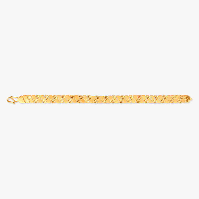 Slant Grid Gold Bracelet for Men 2