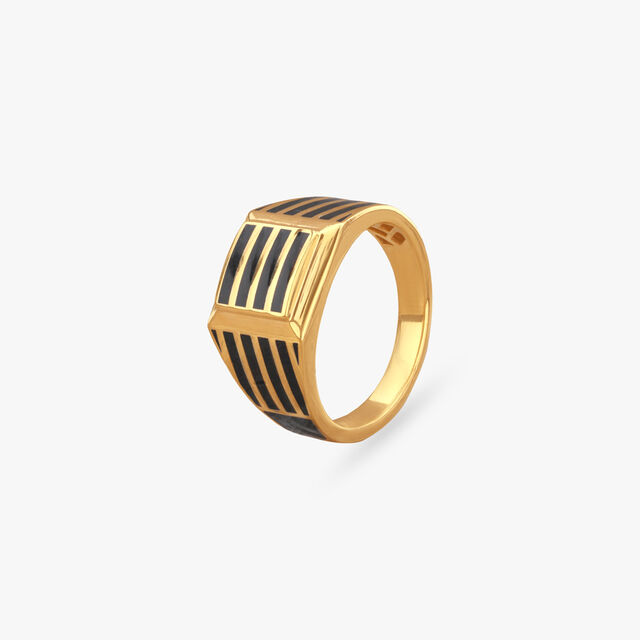 Bold Lines Gold Ring for Men