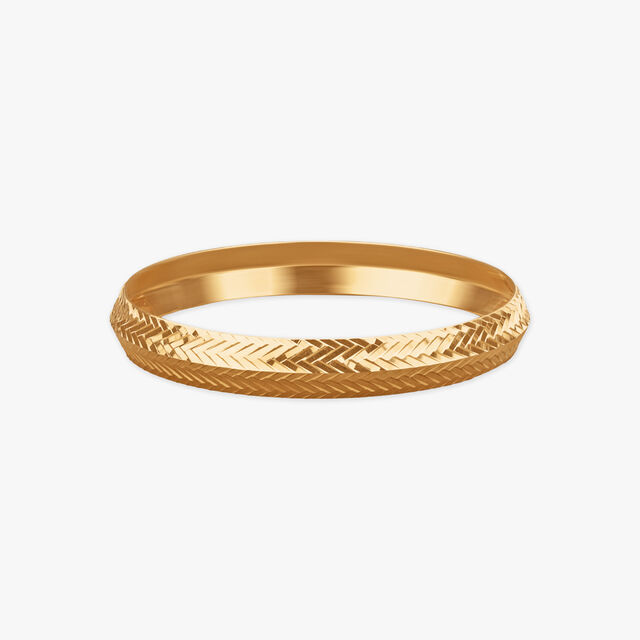 Radiant Chevron Gold Kada for Men 