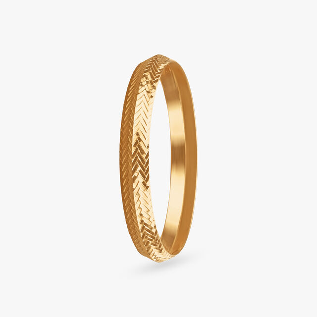Radiant Chevron Gold Kada for Men 2