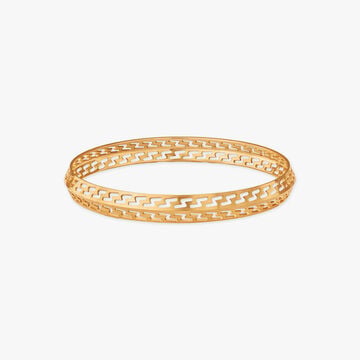 Edged Elegance Gold Kada for Men