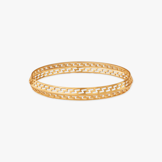 Edged Elegance Gold Kada for Men 