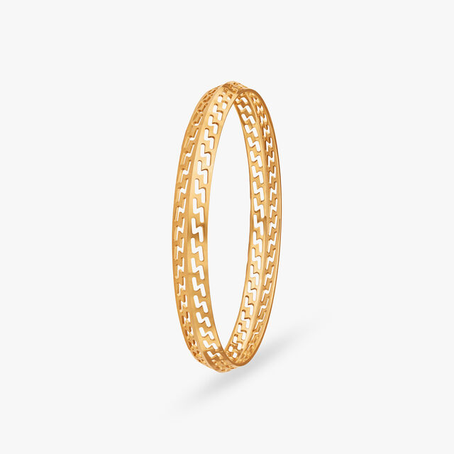 Edged Elegance Gold Kada for Men 2