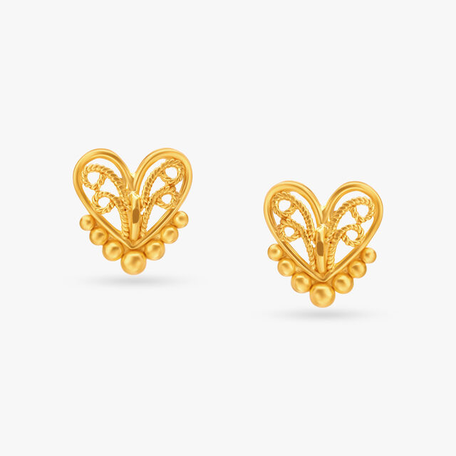 Heart of Gold Stud Earrings
