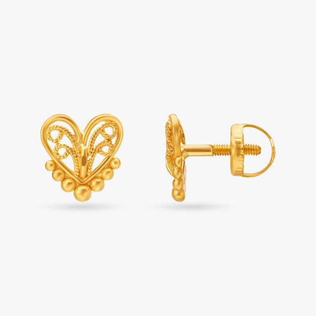 Heart of Gold Stud Earrings