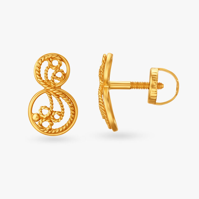 Twirling Filigree Stud Earrings for Kids