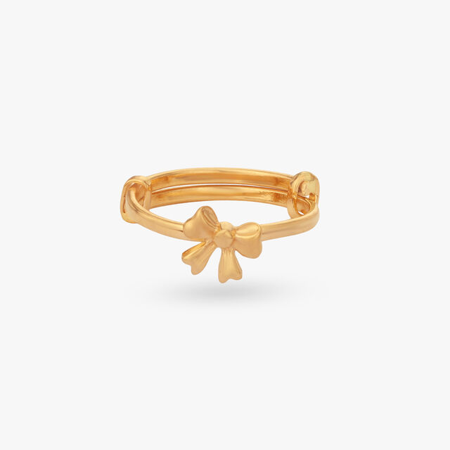 Bow Bloom Gold Ring for Kids