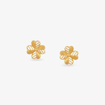 Petal Magic Gold Stud Earrings for Kids